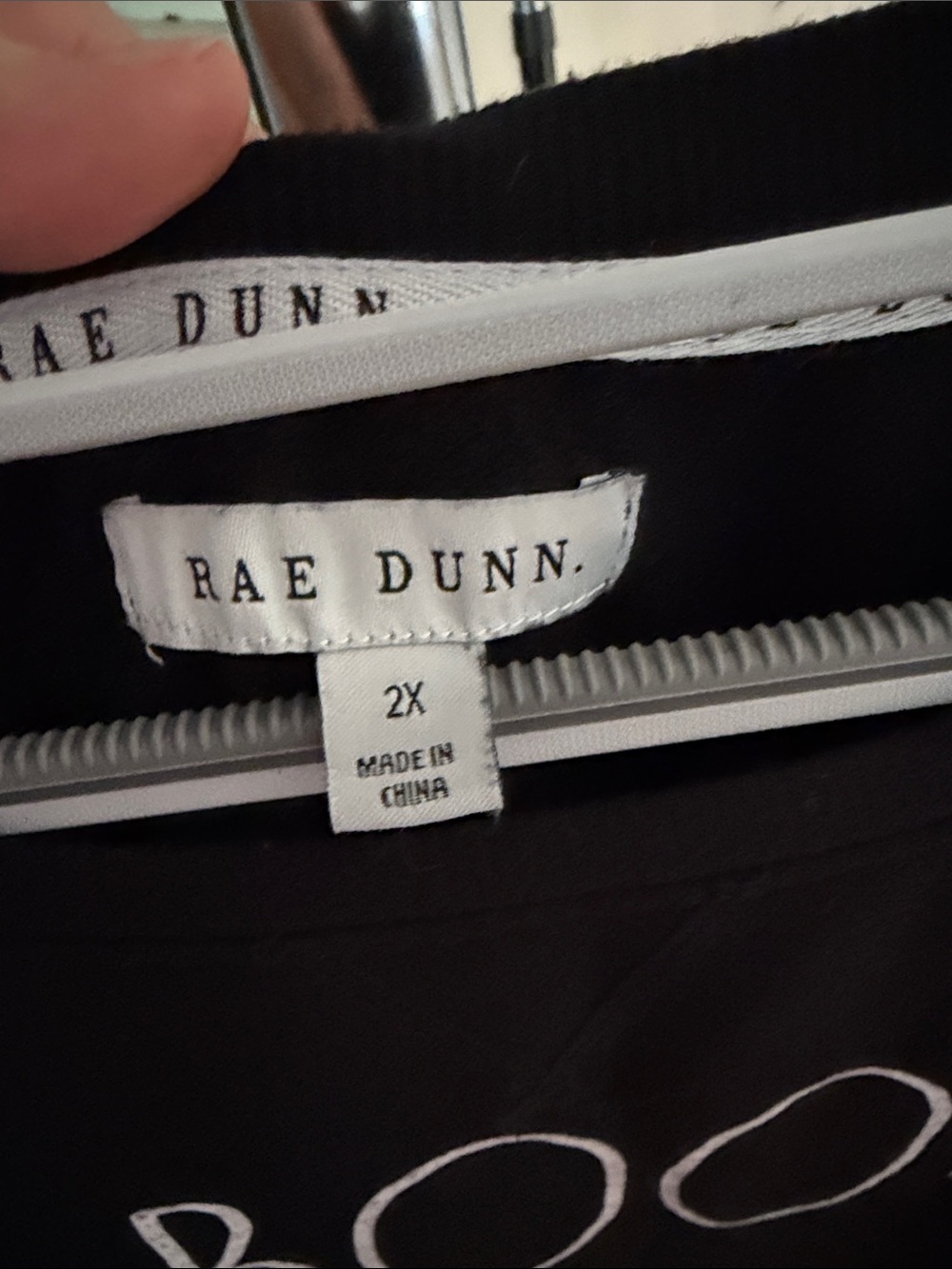 Rae Dunn 2X Black 'BOO!' Crewneck Tunic Sweatshirt - Picture 2 of 5